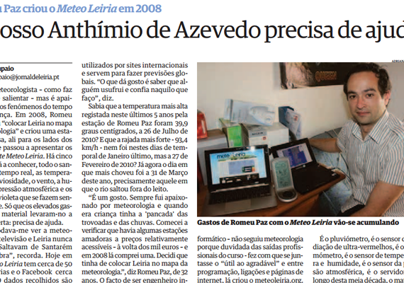 in Jornal de Leiria (Ano XXVIII Edição 1504 Pag. 19, 9 de Maio de 2013)